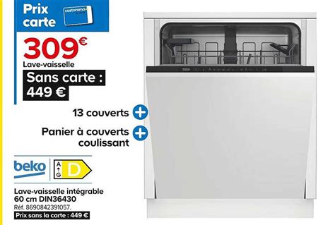 Promo Lave Vaisselle Int Grable Cm Beko Chez Castorama Icatalogue Fr