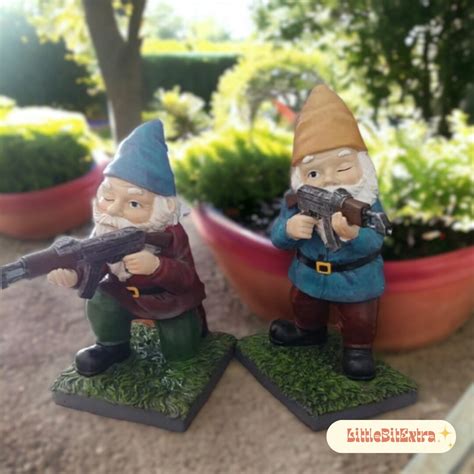 Funny Gnome Military Resin Garden Gnomes Guns Unique Army Gnomes