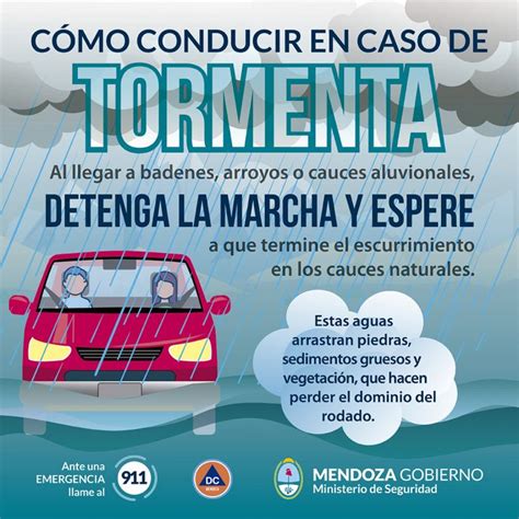 Recomendaciones para manejar en días de lluvia Prensa Gobierno de Mendoza