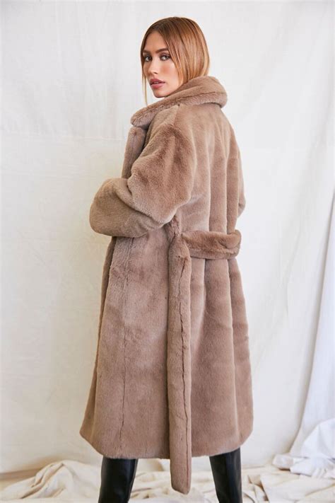 Faux Fur Longline Coat