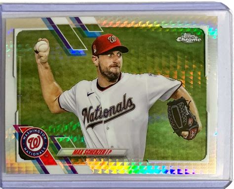 2021 Topps Chrome Max Scherzer Prism Refractor 33 Dodgers Mets