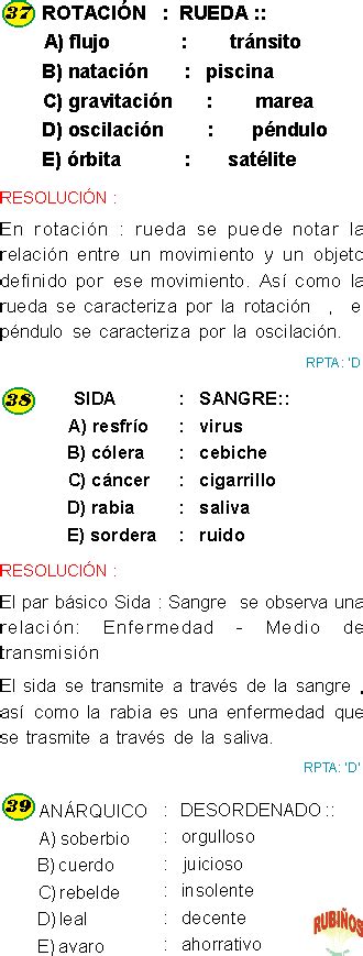 Analogias Verbales Prueba Desarrollada Ejercicios Resueltos De