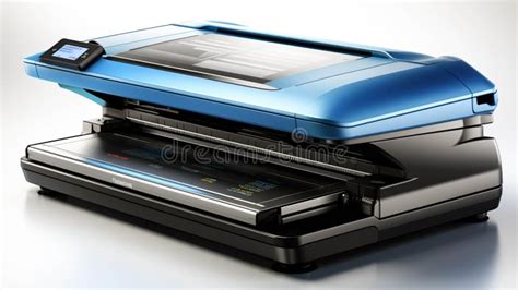 Color Flatbed Scanner Isolated On White Background Stock Illustration