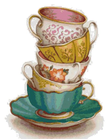 Counted Cross Stitch Patterns Tea Cups Dream Home 115