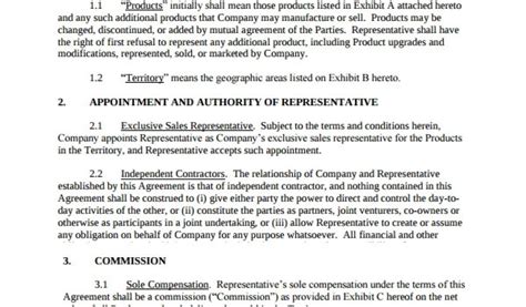 General Sales Contract Template Sales Agency Agreement Templates