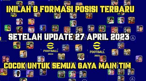 INILAH 8 FORMASI POSISI TERBARU SETELAH UPDATE 27 APRIL DI EFOOTBALL