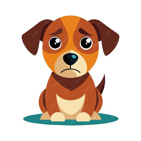 Premium Vector Cute Sad Dog Cartoon Sticker Vector Illustration