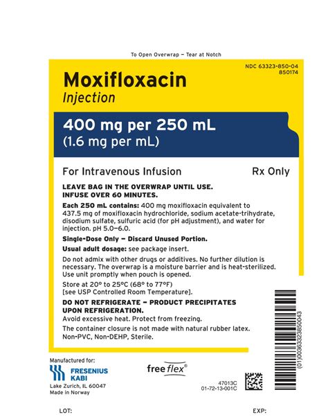 Moxifloxacin Injection Package Insert