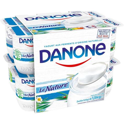 Yaourt nature DANONE les 12 pots de 125g à Prix Carrefour en 2022