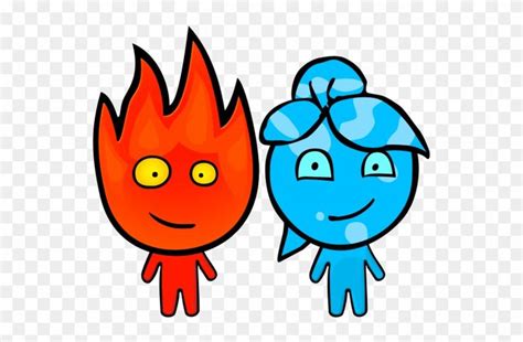 Fireboy and Watergirl Cartoon Characters - Free Transparent Clipart