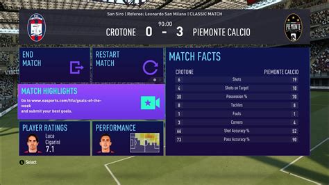 Crotone Juventus Piemonte Calcio Fifa Calcioserieasimmatch