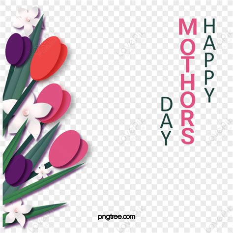 Pink Hand Drawn Floral Mothers Day Elements Dai Hand Painted Flowers