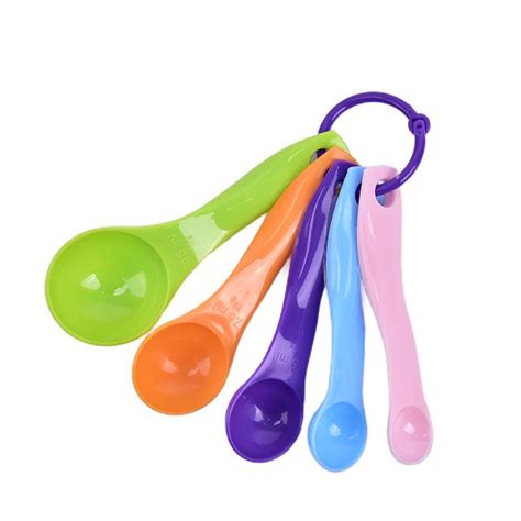 Pcs Set Measuring Spoons Colorful Plastic Sugar Cake Baking Spoon