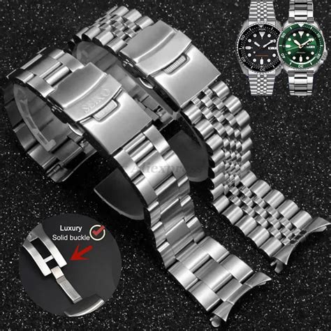 Curved End 316l Stainless Steel Straps For Seiko Skx007 Skx009 Bracelet