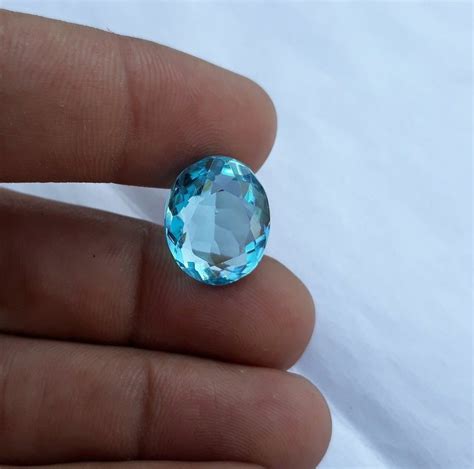 9 50 Cts Aquamarine Gemstone 15x12x8MM Small Faceted Stone Aquamarine