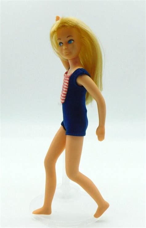 Vintage Mattel Skipper Doll Blonde Bend Leg Original Swimsuit Japan