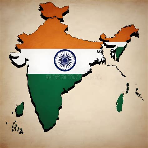 India Tricolor Map Stock Illustrations India Tricolor Map Stock