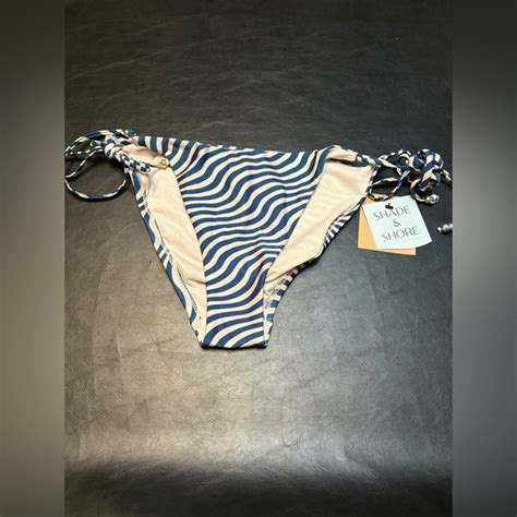 Shade Shore Swim Shade Shore Low Rise High Leg Cheeky Adjustable Bikini Bottom Size M 8nwt