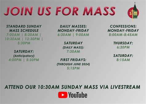 Mass Schedule Saint Thomas More Catholic Parish