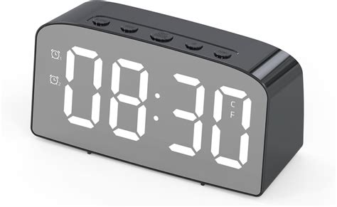 Jomparis Digital Alarm Clock Bedside Sleek Alarm Clock For Bedroom Usb