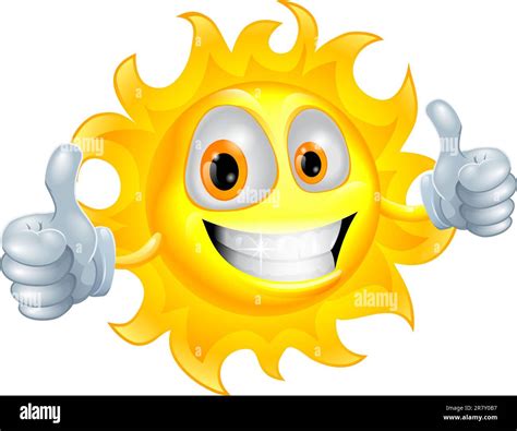 A Sun Cartoon Mascot Giving A Double Thumbs Up Stock Vector Image And Art