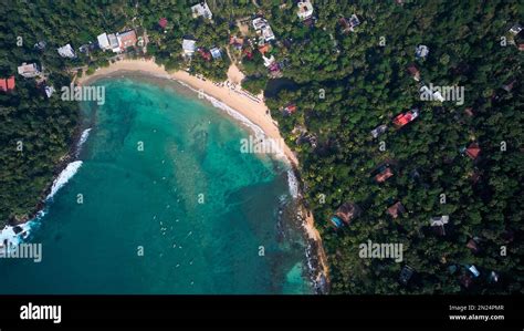 Aerial View Of Hiriketiya Beach In Dikwellablue Beach In Sri Lanka