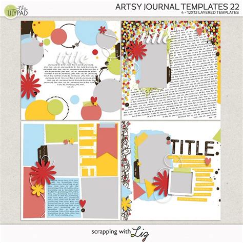 Artsy Journal Templates 22 | Scrapbook templates, Journal template, Artsy