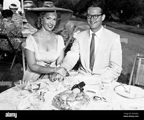 Comedian And Writer Steve Allen And His New Wife Jayne Meadows Are Shown At Their Wedding July