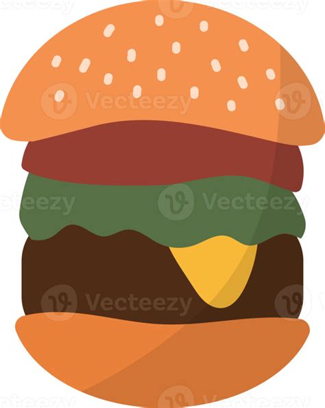 Hamburger Burger Flat Icon Fast Food Icon 19782393 Png