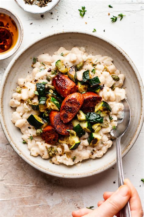 Cannellini Beans With Zucchini And Vegan Chorizo Lazy Cat Kitchen