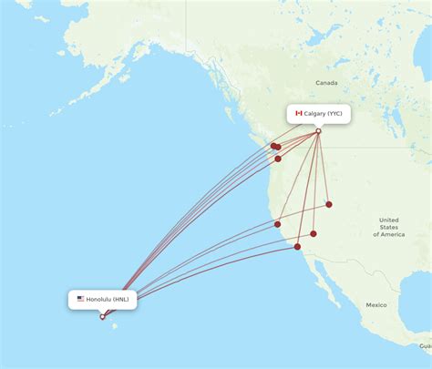 All Flight Routes From Calgary To Honolulu Yyc To Hnl Flight Routes