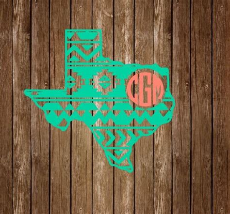 Texas Monogram Decal Aztec Texas Decal Monogram Aztec