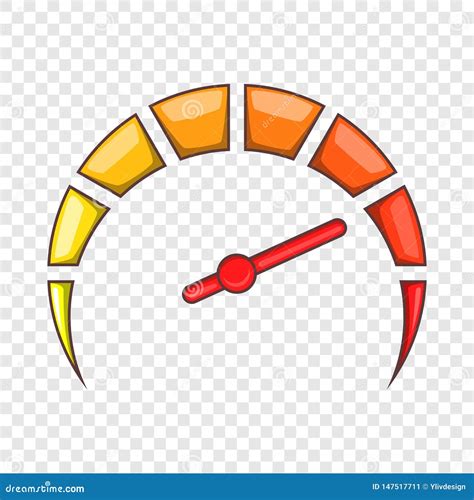 Speedometer At Maximum Speed Icon Cartoon Style Stock Vector