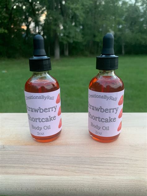 Strawberry Shortcake Body Oil Bakery Scented Body Oil Berry Oil Strawberry Body Glow Sweet