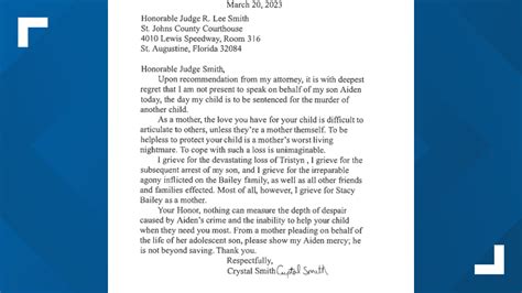 Aiden Fucci Writes Letter To Judge Presiding Over Murder Trial