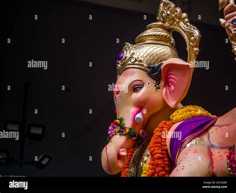 Big Statue Of Lord Ganesha During Ganesh Visarjan Which Marks The End