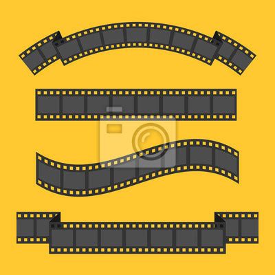 Film Strip Frame Four Set Different Shape Ribbon Design Element