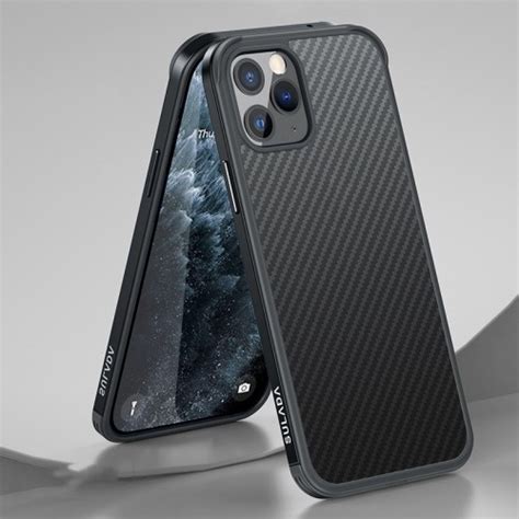 SULADA Luxury 3D Carbon Fiber Textured Shockproof Metal TPU Frame