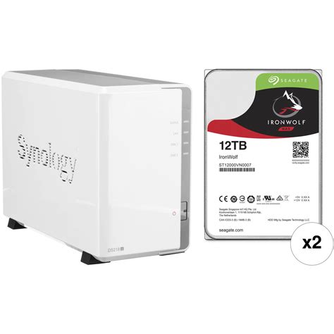 Synology Diskstation 24tb Ds218j 2 Bay Nas Enclosure Kit With