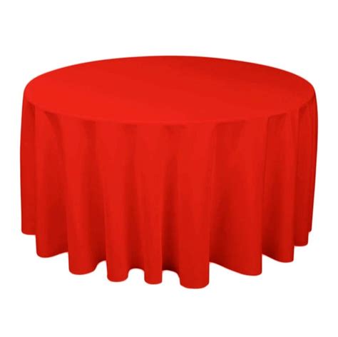 Red 108 Inch 100 Woven Polyester Round Tablecloth For