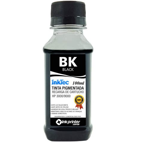 Tinta De Impressora Preta - Tinta InkTec Preta Pigmentada para Recarga de Cartucho de Impressora HP ...