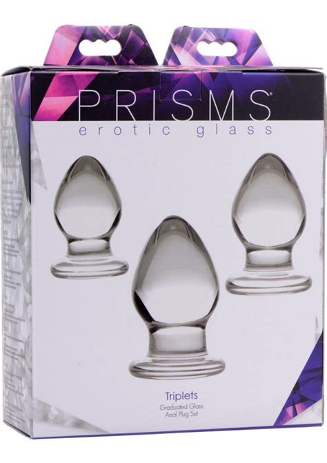 Prisms Erotic Glass Triplets Graduated Glass Anal Plug Set Clear