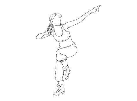 Premium Vector Hip Hop Dancer Single Line Art Drawing Continues Line