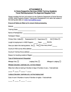 Fillable Online Cdss Ca Travel Reimbursement Pre Approval Request Form