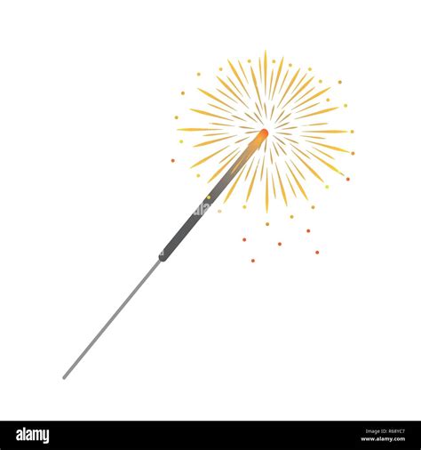 Colorful Party Sparkler Isolated On White Background Vector