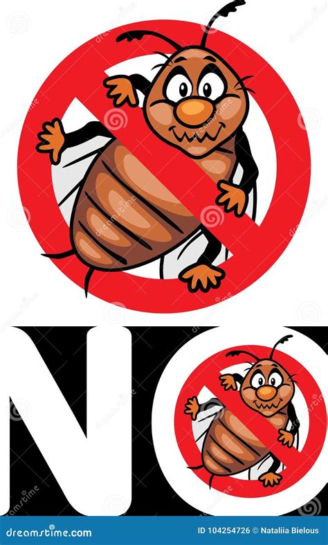 Bugs Stop Sign Parasite Icon Vector Illustration Of Tick Warning Bug