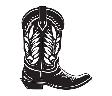 vaquero botas vaquera botas vector negro gráfico ilustración 22664884