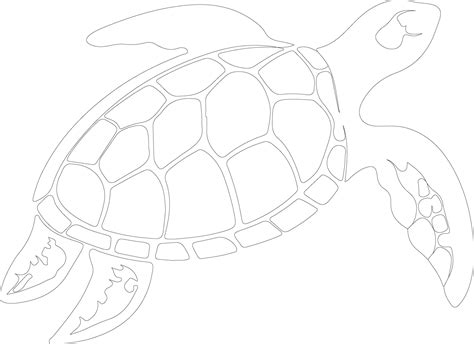 Loggerhead Turtle Outline Silhouette 39057187 Vector Art At Vecteezy