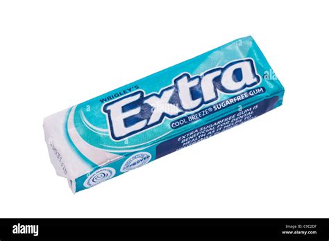 A Pack Of Wrigleys Extra Sugarfree Cool Breeze Chewing Gum On A White