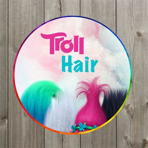 On Sale Trolls Cotton Candy Label Trolls Hair Sticker Etsy